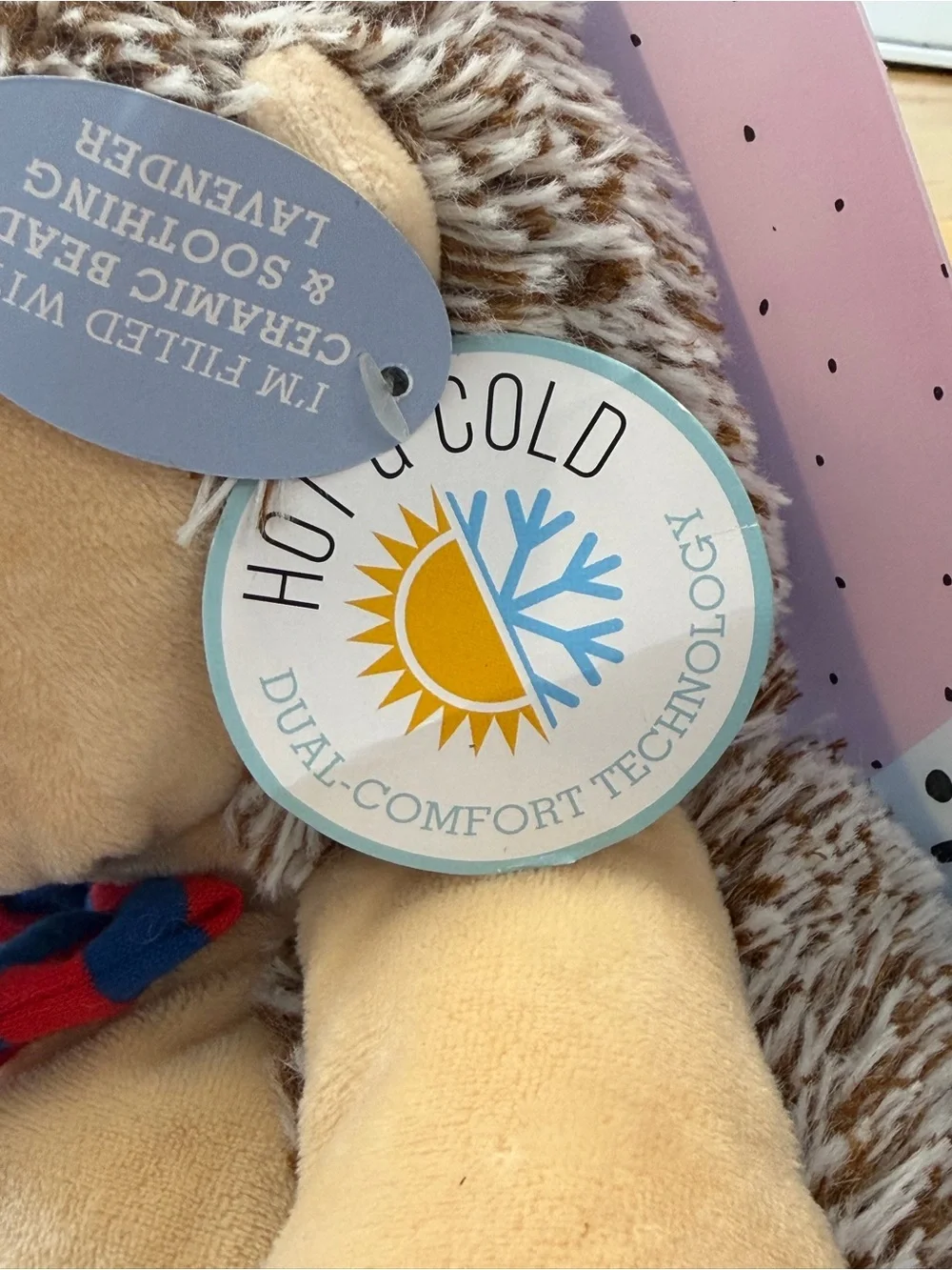 New Cozy Hugs Jumbo Aromatherapy Plush Hedgehog w/Bowtie Microwavable Freezable